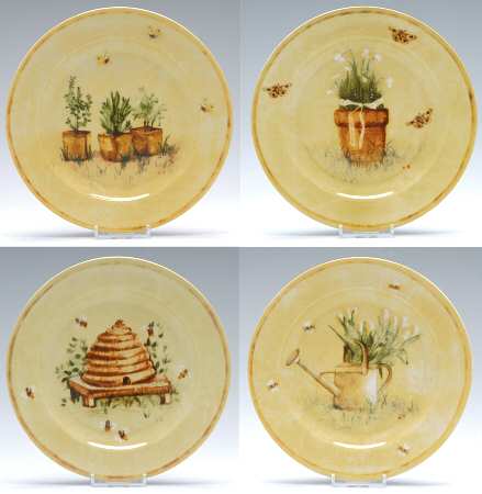 Cheri's Garden Salad Plate - Set of 4 Motifs