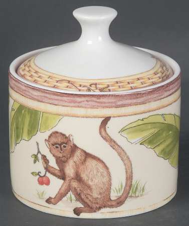 Monkey Sugar Bowl & Lid