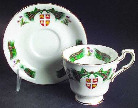 Newfoundland Tartan Footed Cup & Saucer Set by Adderley