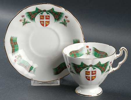 Newfoundland Tartan Footed Cup & Saucer Set by Adderley