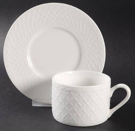 Rattan Flat Cup & Saucer Set