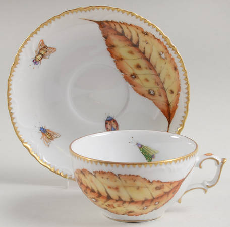 Forest Leaf Flat Cup & Saucer Set
