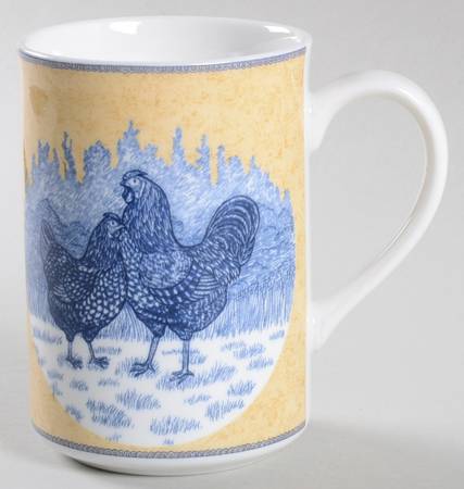 Rooster Toile Mug