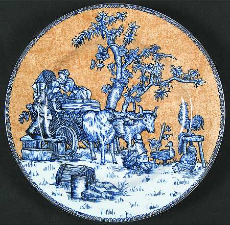 English Toile Blue Salad/Dessert Plate