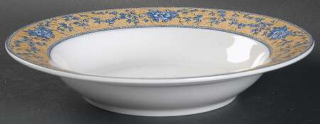 English Toile Blue Rim Soup Bowl