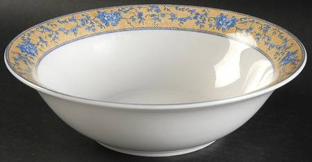 English Toile Blue 9" Round Vegetable Bowl