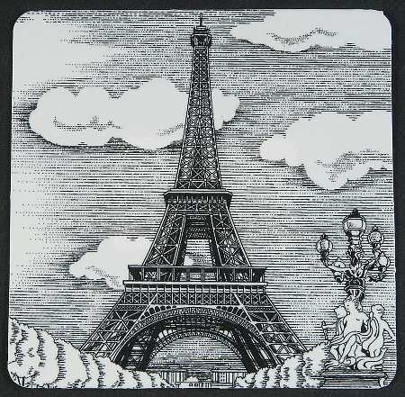Slice of Life Eiffel Tower Square Plastic Coaster