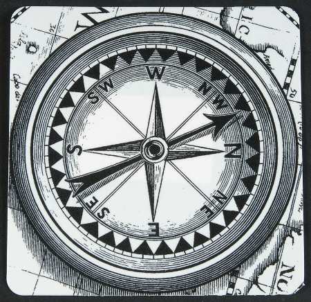 Slice of Life Nautical Compass Square Plastic Coaster