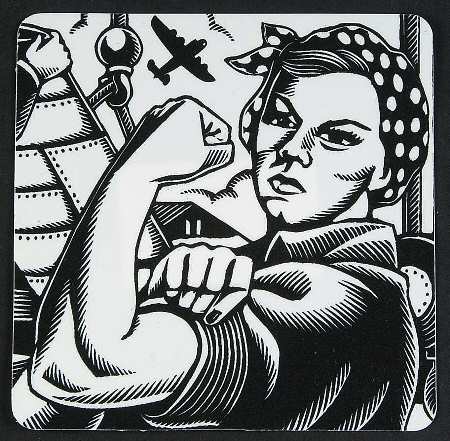 Slice of Life Rosie the Riveter Square Plastic Coaster