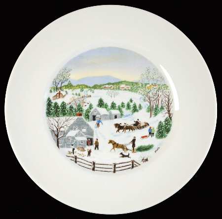 Grandma Moses Show Or Decorative Plate (Charger)