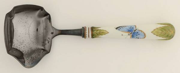 Green Leaf Soup Ladle-Silverplate Bowl