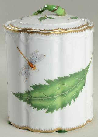 Green Leaf Biscuit Barrel & Lid