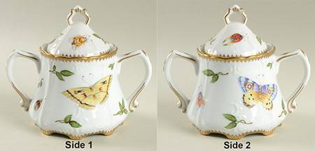 Green Leaf Sugar Bowl & Lid