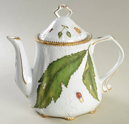 Green Leaf Teapot & Lid