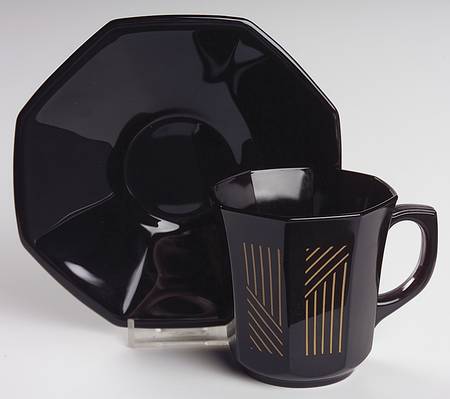 Marine Gold Flat Cup & Saucer Set