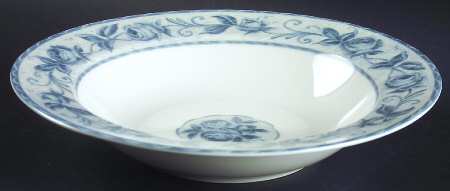 Colonial Rose Blue Large Rim Soup Bowl