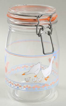 Hearts 'N Geese 6" Glassware Canister with Hinged Lid