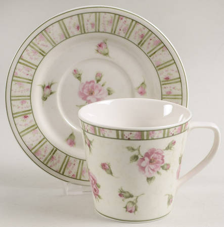 Penny's Roses Flat Cup & Saucer Set