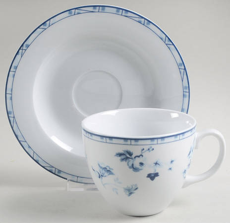 Sophia (Blue) Flat Cup & Saucer Set