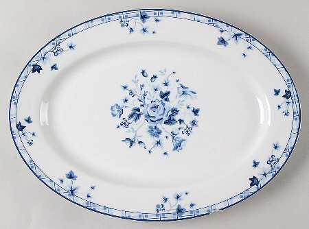 Sophia (Blue) 14" Oval Serving Platter