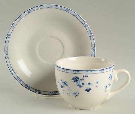 Sophia (Blue) Flat Cup & Saucer Set