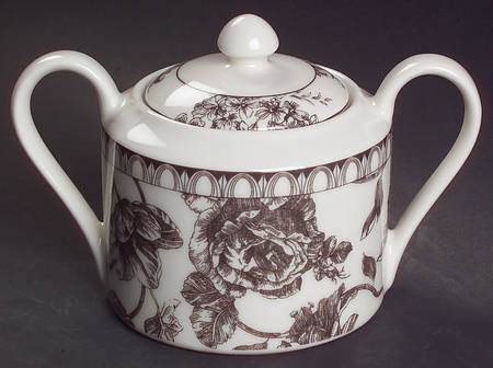 Toile Black Sugar Bowl & Lid