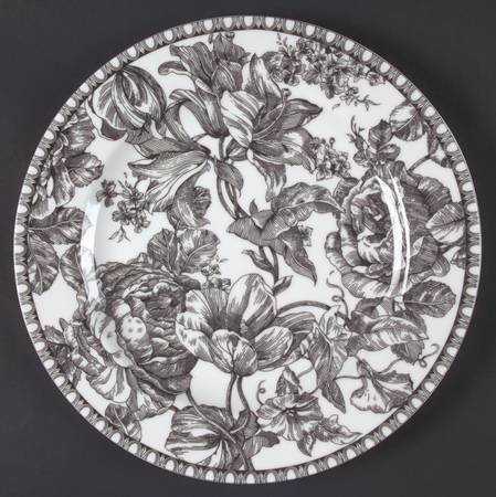Toile Black 12" Chop Plate (Round Platter)