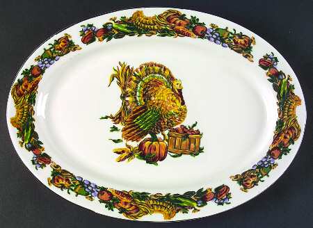 Pilgrims Harvest 14" Oval Serving Platter
