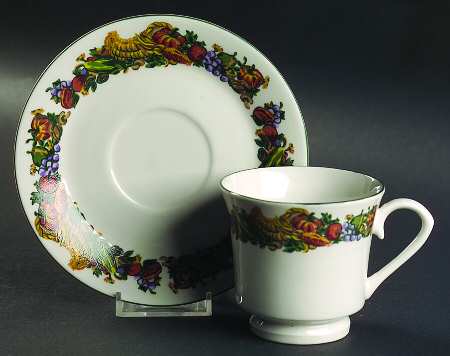Pilgrims Harvest Footed Cup & Saucer Set