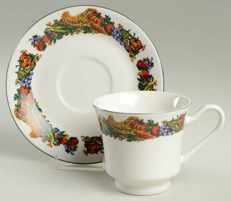Pilgrims Harvest Footed Cup & Saucer Set