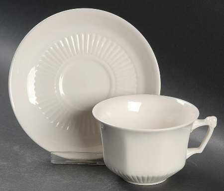 Empress (Cream) Flat Cup & Saucer Set