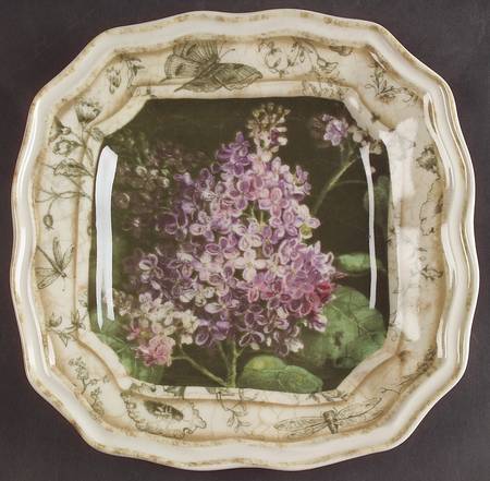Floral Toile Accent Salad Plate