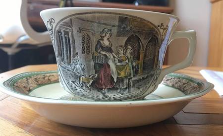 Cries of London (Multisided) Flat Cup & Saucer Set