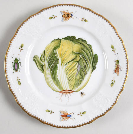 Antique Vegetables Salad Plate