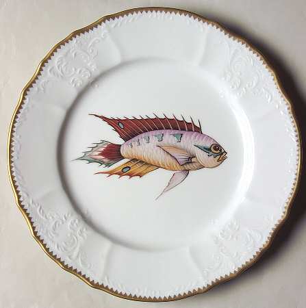 Antique Fish Luncheon Plate