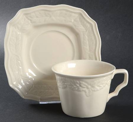 Avignon Cream Flat Cup & Saucer Set
