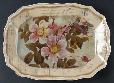 Vintage Floral 13" Oval Serving Platter