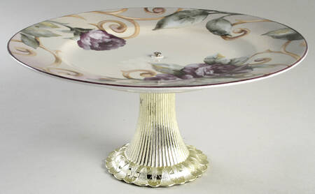 Shiraz Cake Stand with 4"-5" Metal Pedestal  Hc