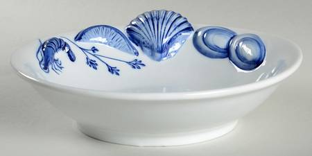 Seafood Ocean Blue Large Coupe Soup Bowl