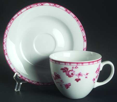 Sophia-Red Flat Cup & Saucer Set