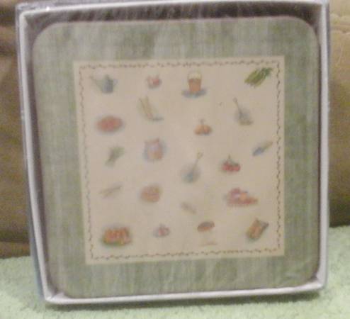 Edwardian Kitchen Garden Cork Back Square Coaster