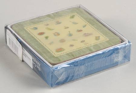 Edwardian Kitchen Garden Square Corkback Coaster - Set of 6