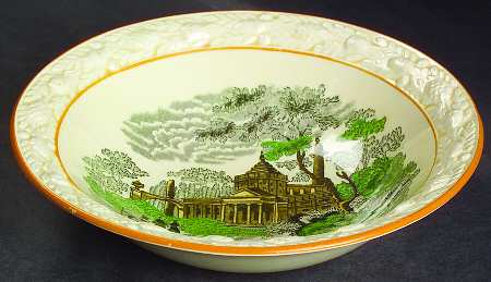 Italian Scenery Multicolor (Mustard Trim) Coupe Cereal Bowl