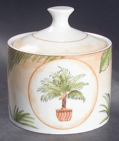 Tropical Palm Sugar Bowl & Lid