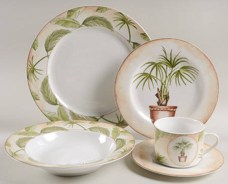 Tropical Palm 5 Piece Place Setting