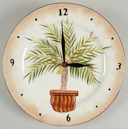 Tropical Palm Clock Plate