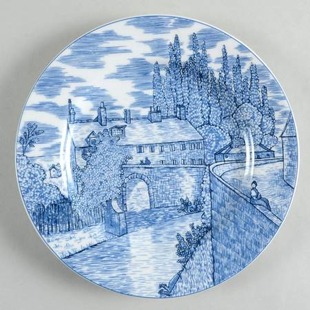 Blue Toile Salad/Dessert Plate