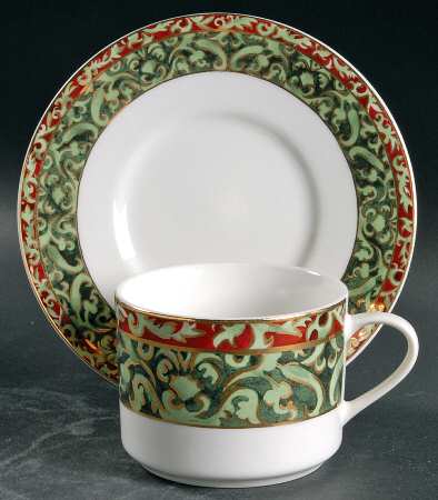 Christmas Ornaments Flat Cup & Saucer Set