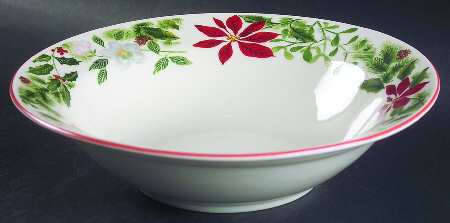 Holiday Floral 9" Round Vegetable Bowl
