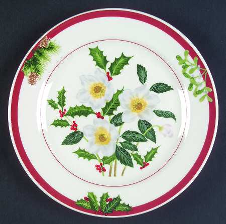 Holiday Floral Salad/Dessert Plate